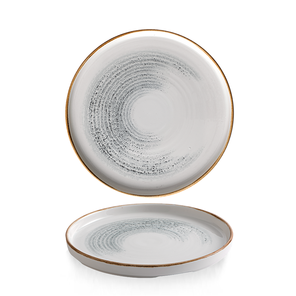 Homespun Accents Jasper Grey Walled Plate 21cm