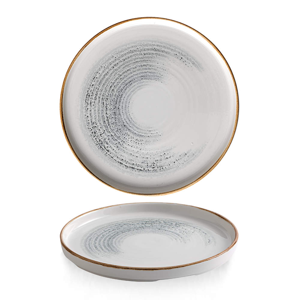 Homespun Accents Jasper Grey Walled Plate 26cm