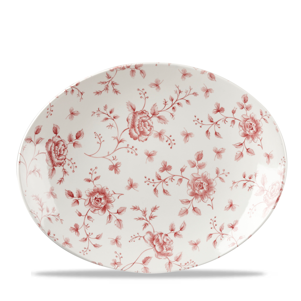 Cranberry Chintz Oval Platter 31.7 x 25.5cm