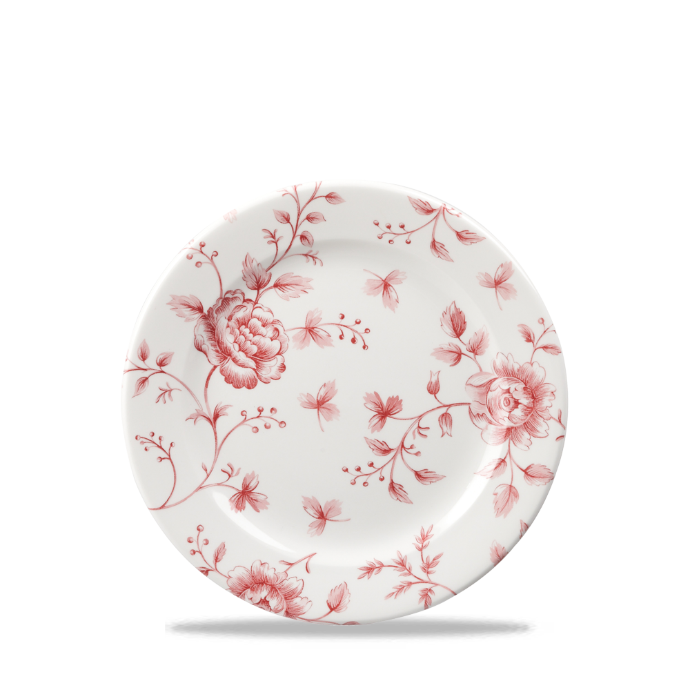 Cranberry Chintz Rimmed Plate 17cm