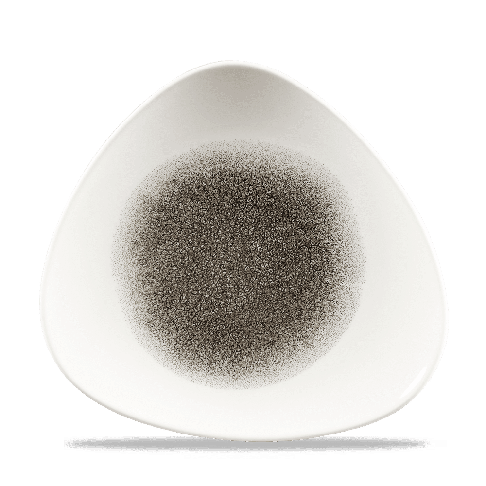Raku Quartz Black Triangle Plate 24.5cm