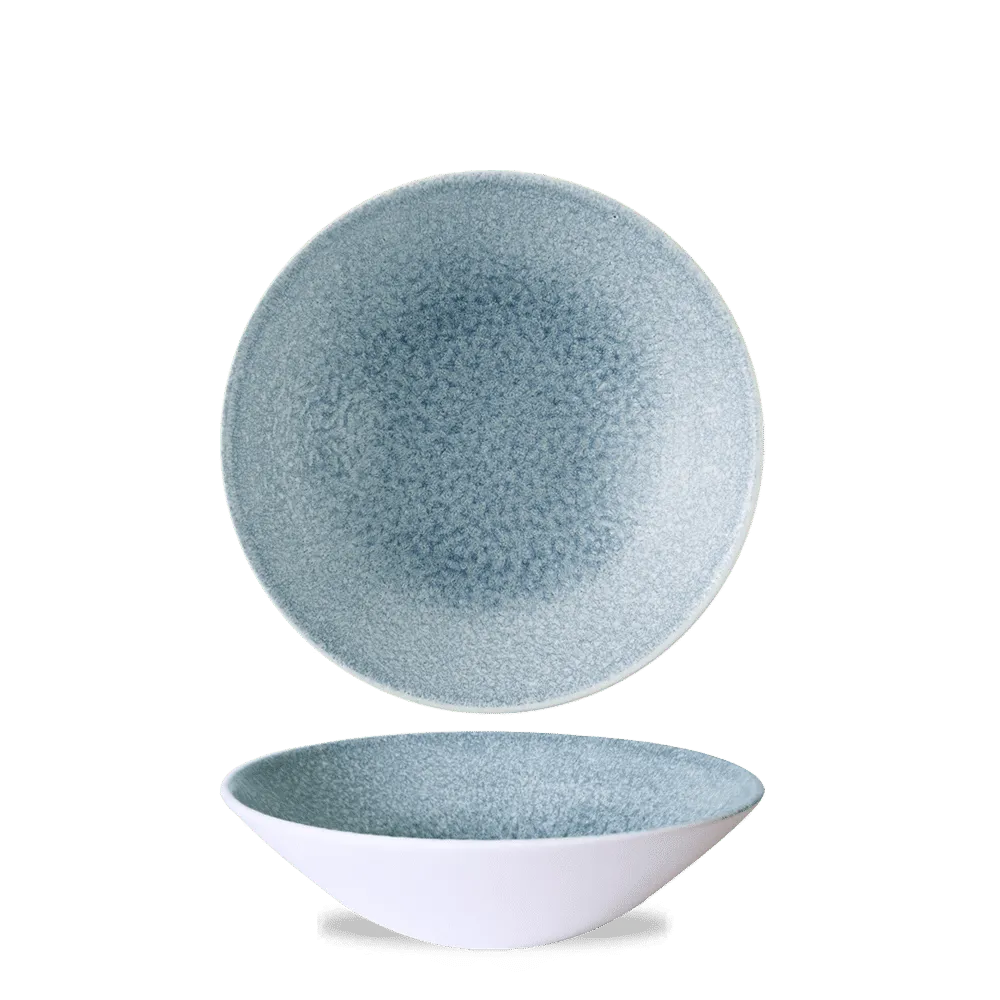 Raku Topaz Blue Deep Coupe Bowl 19.6cm