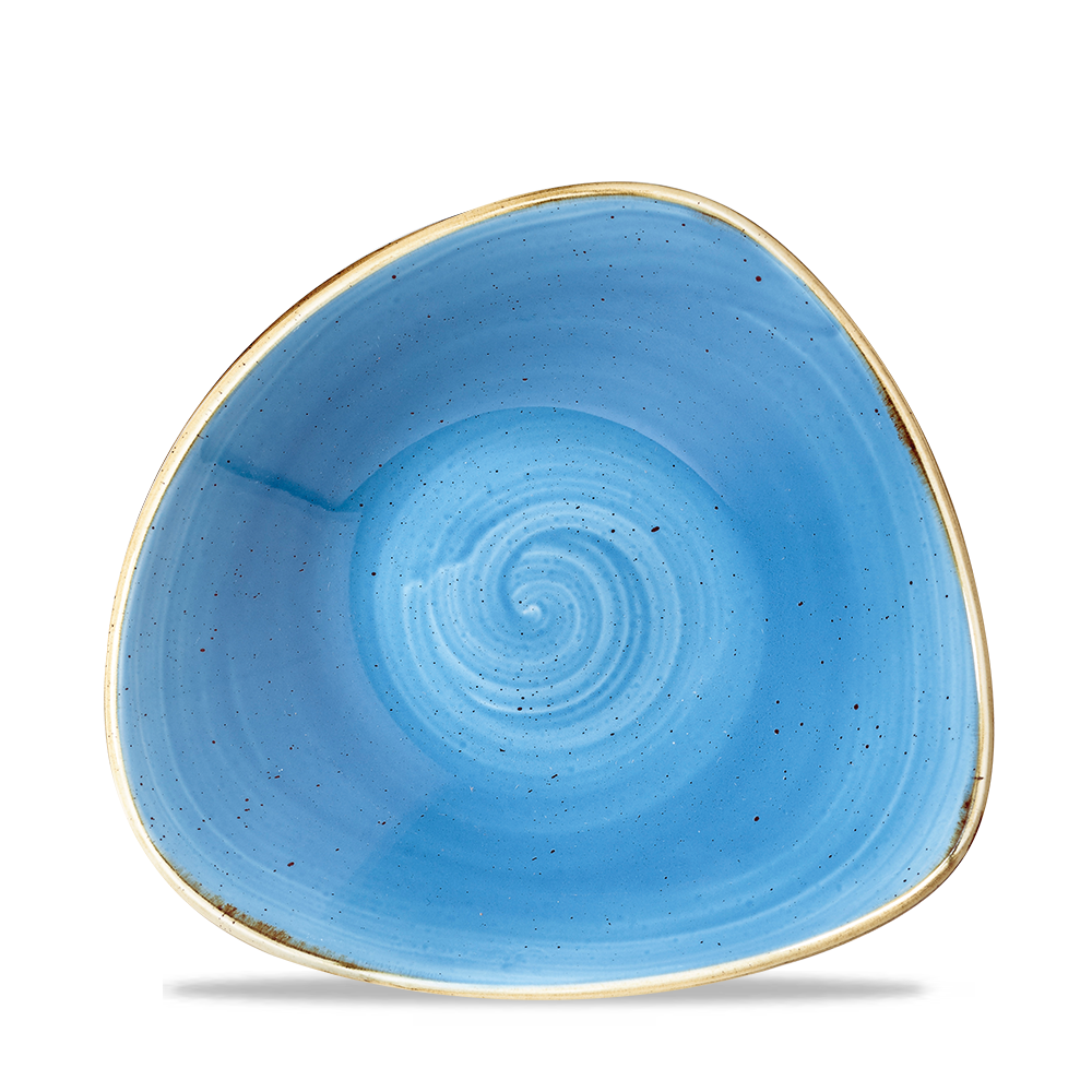 Cornflower Blue Triangle Bowl 23.5cm