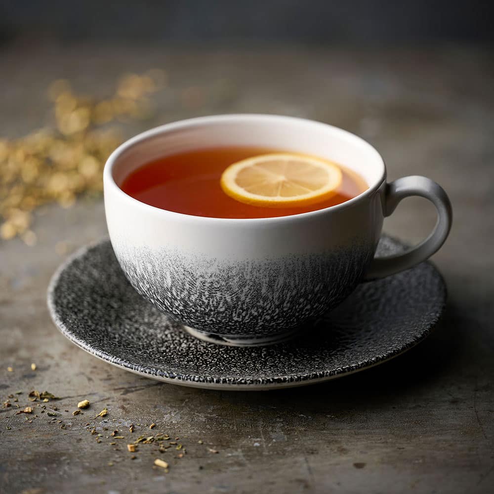 Raku Quartz Black Cappuccino Saucer 15.6cm