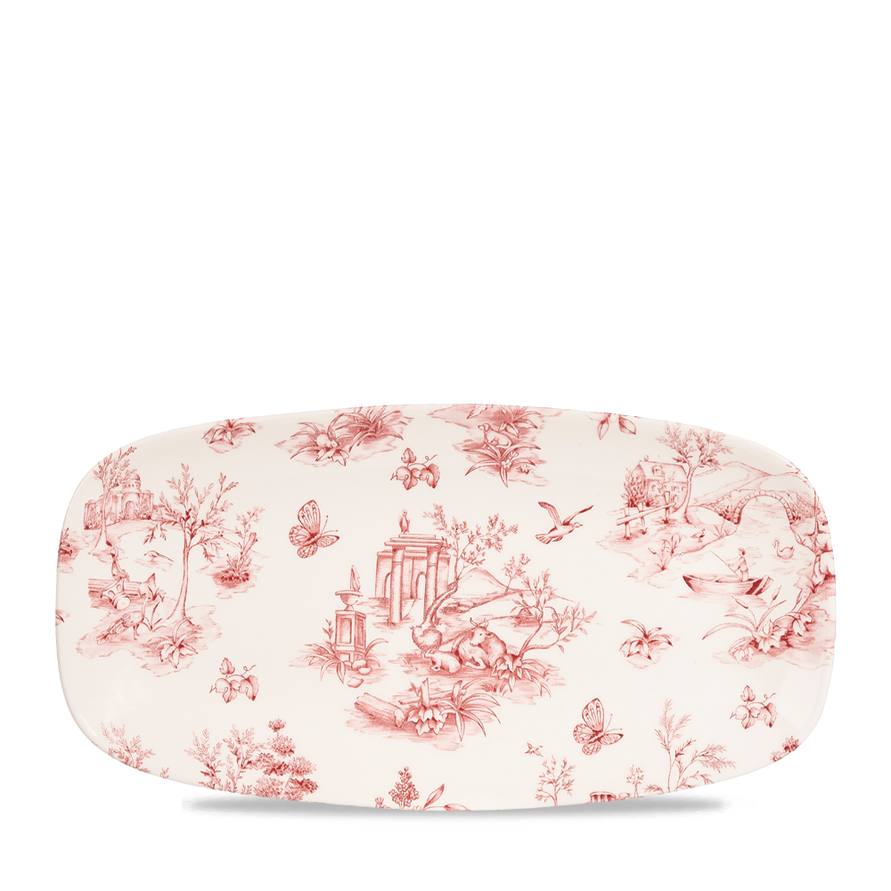 Cranberry Toile Oblong Platter 29.8 x 15.3cm