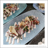 Raku Topaz Blue Chefs' Oblong Plate 29.8 x 15.3cm