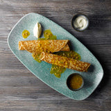 Raku Jade Green Chefs' Oblong Plate 35.5 x 18.9cm