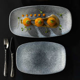 Raku Topaz Blue Chefs' Oblong Plate 23.7 x 15.7cm