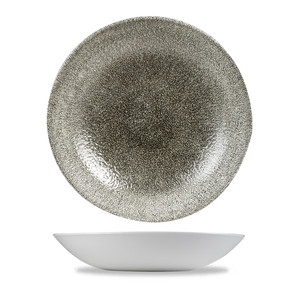 Raku Quartz Black Coupe Bowl 24.8cm