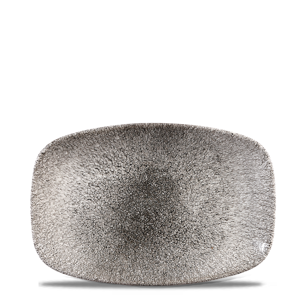 Raku Quartz Black Chefs' Oblong Plate 23.7 x 15.7cm