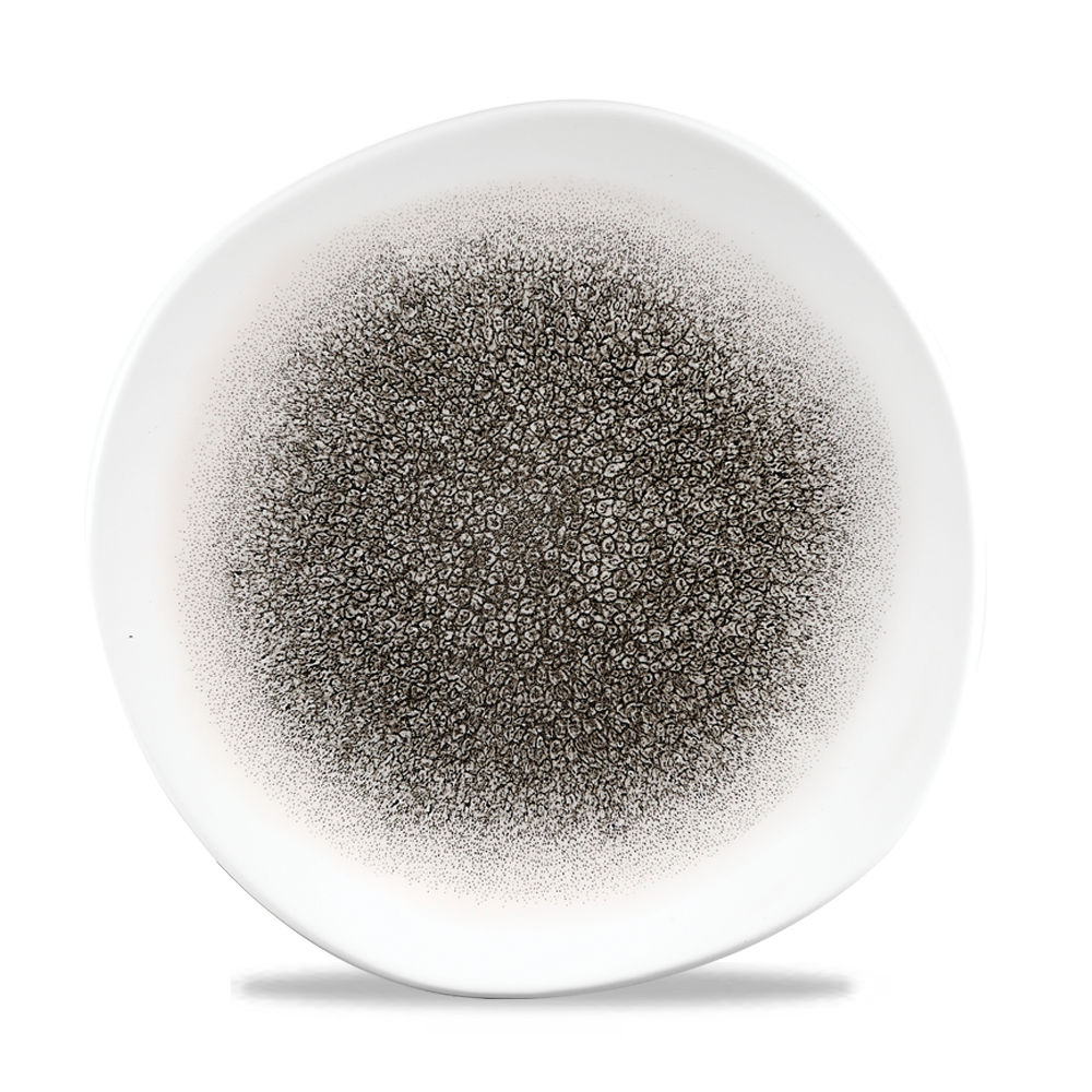Raku Quartz Black Organic Plate 26.4cm