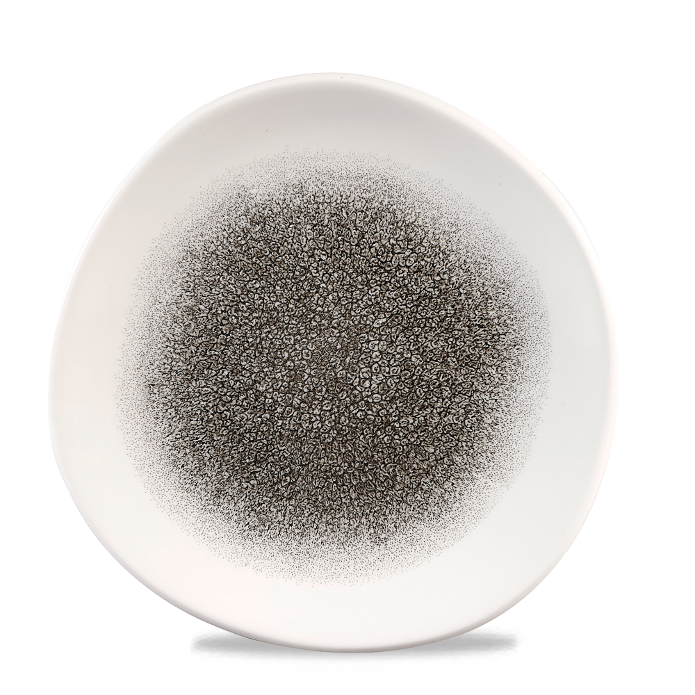 Raku Quartz Black Organic Plate 21cm
