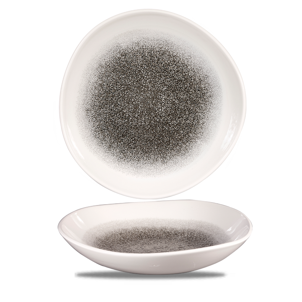 Raku Quartz Black Organic Bowl 25.3cm