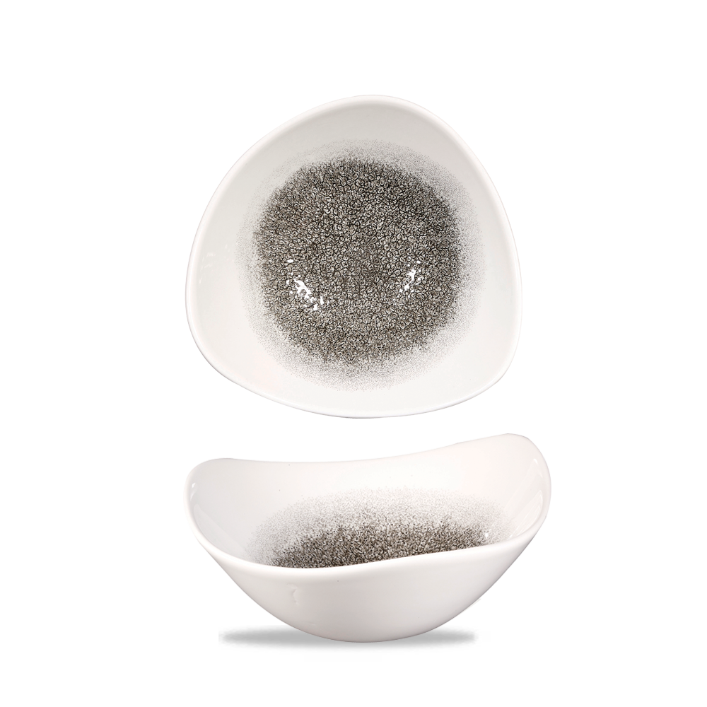 Raku Quartz Black Triangle Bowl 18.5cm