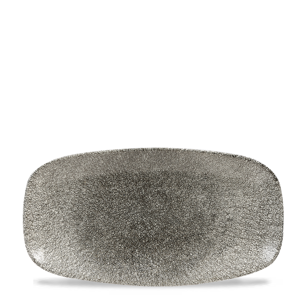 Raku Quartz Black Chefs' Oblong Plate 29.8 x 15.3cm