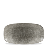 Raku Quartz Black Chefs' Oblong Plate 29.8 x 15.3cm