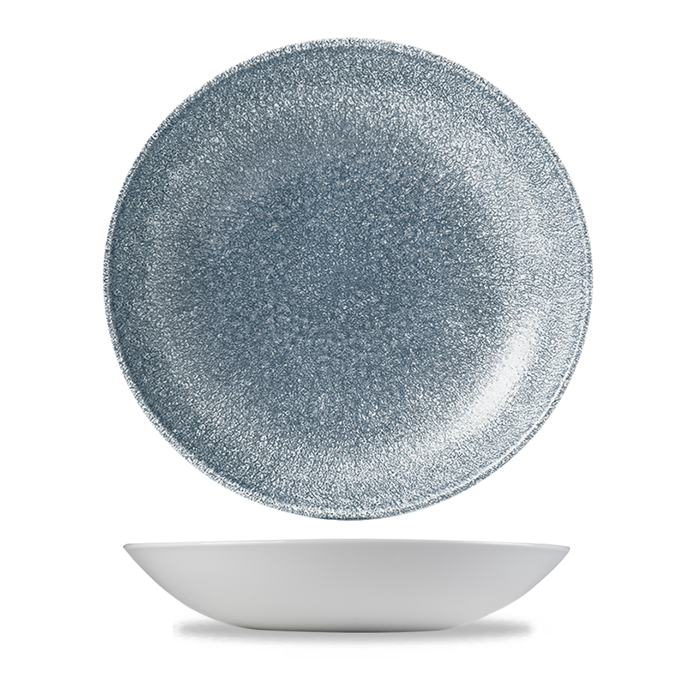 Raku Topaz Blue Coupe Bowl 24.8cm