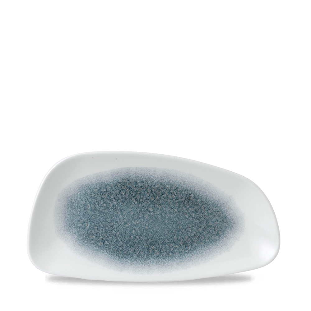 Raku Topaz Blue Chefs' Geo Plate 30 x 15.5cm