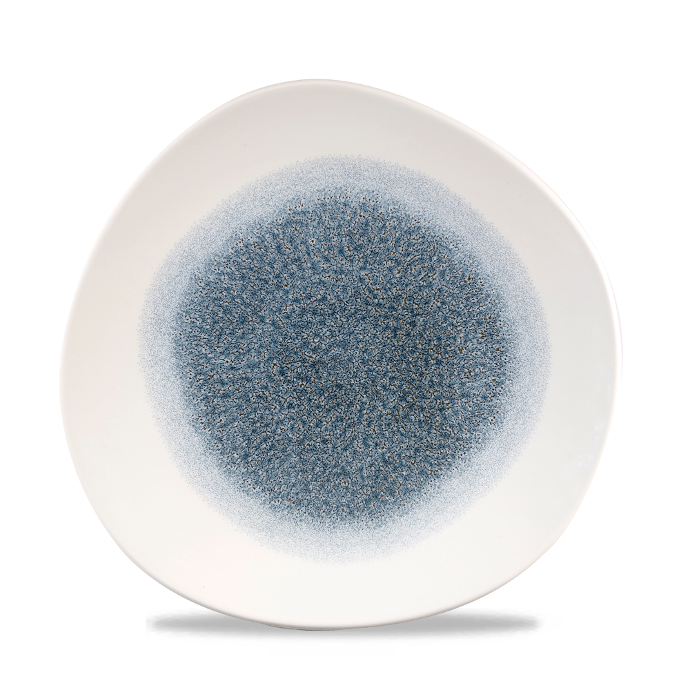 Raku Topaz Blue Organic Plate 26.4cm