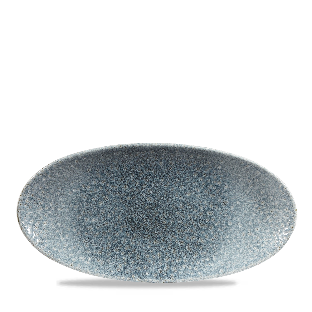 Raku Topaz Blue Chefs' Oval Plate 29.9 x 15cm