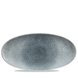 Raku Topaz Blue Chefs' Oval Plate 34.7 x 17.3cm