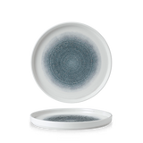 Raku Topaz Blue Round Walled Plate 21cm