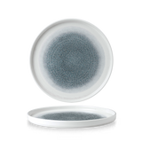 Raku Topaz Blue Round Walled Plate 26cm