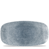 Raku Topaz Blue Chefs' Oblong Plate 35.5 x 18.9cm