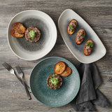 Raku Topaz Blue Chefs' Geo Plate 30 x 15.5cm