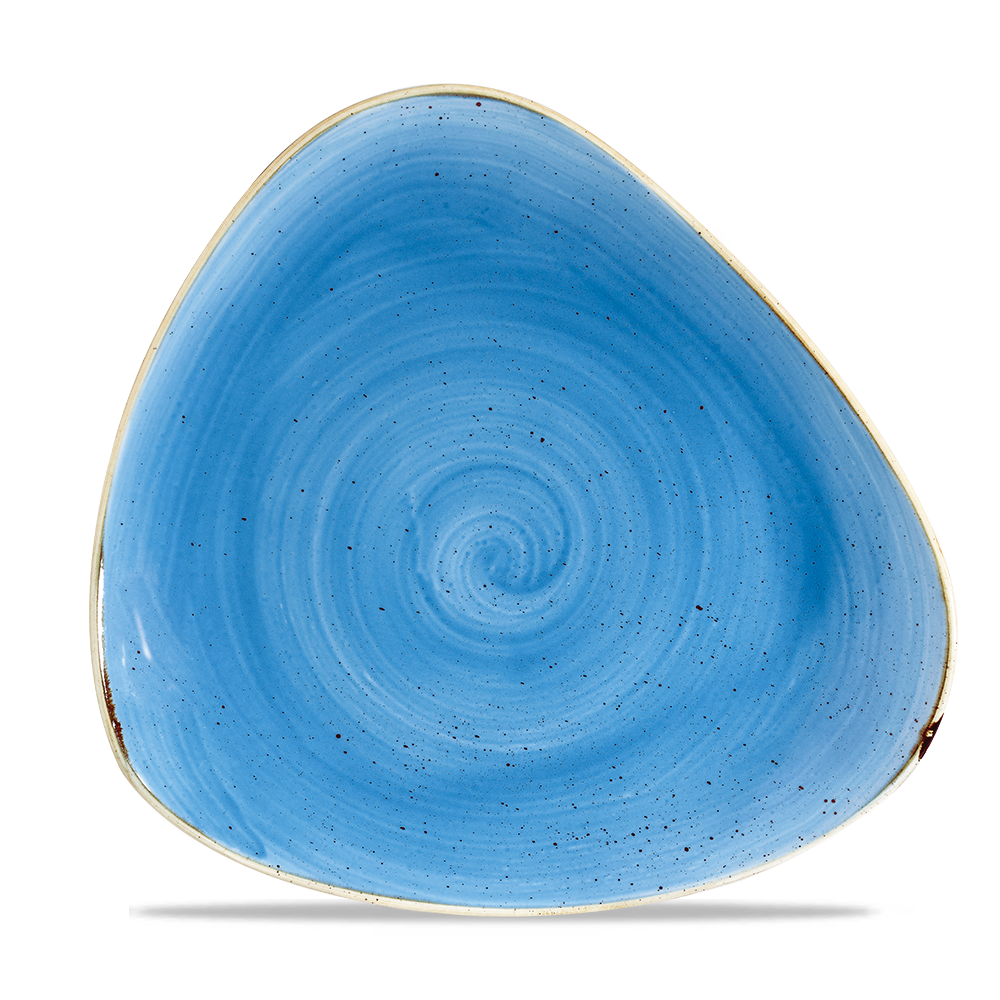 Cornflower Blue Triangle Plate 28.5cm