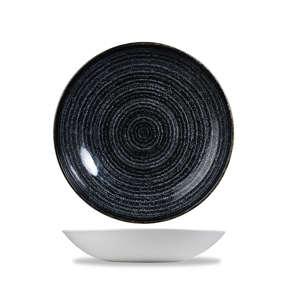 Homespun Charcoal Black Coupe Bowl 18.2cm