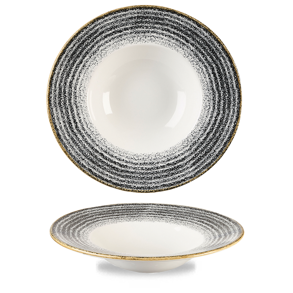 Homespun Charcoal Black Wide Rim Bowl 28cm
