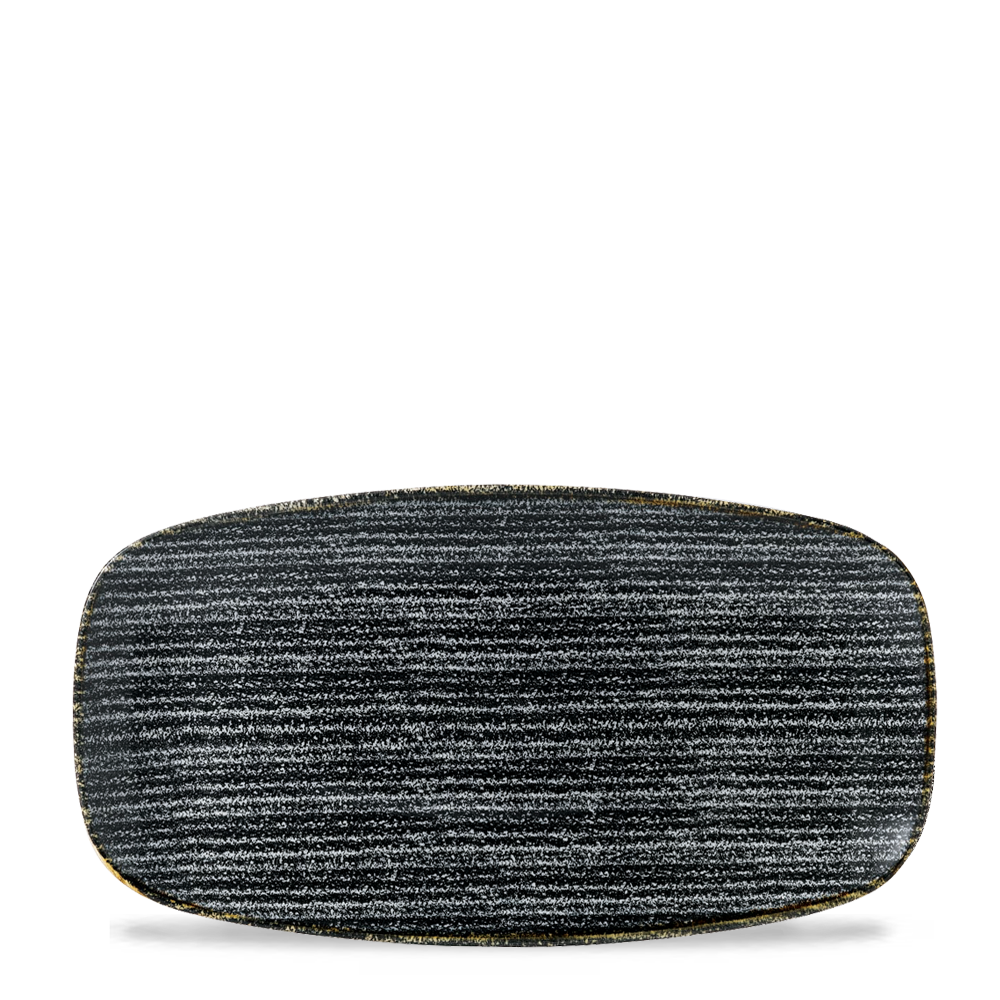 Homespun Charcoal Black Chefs' Oblong Plate 29.8 x 15.3cm