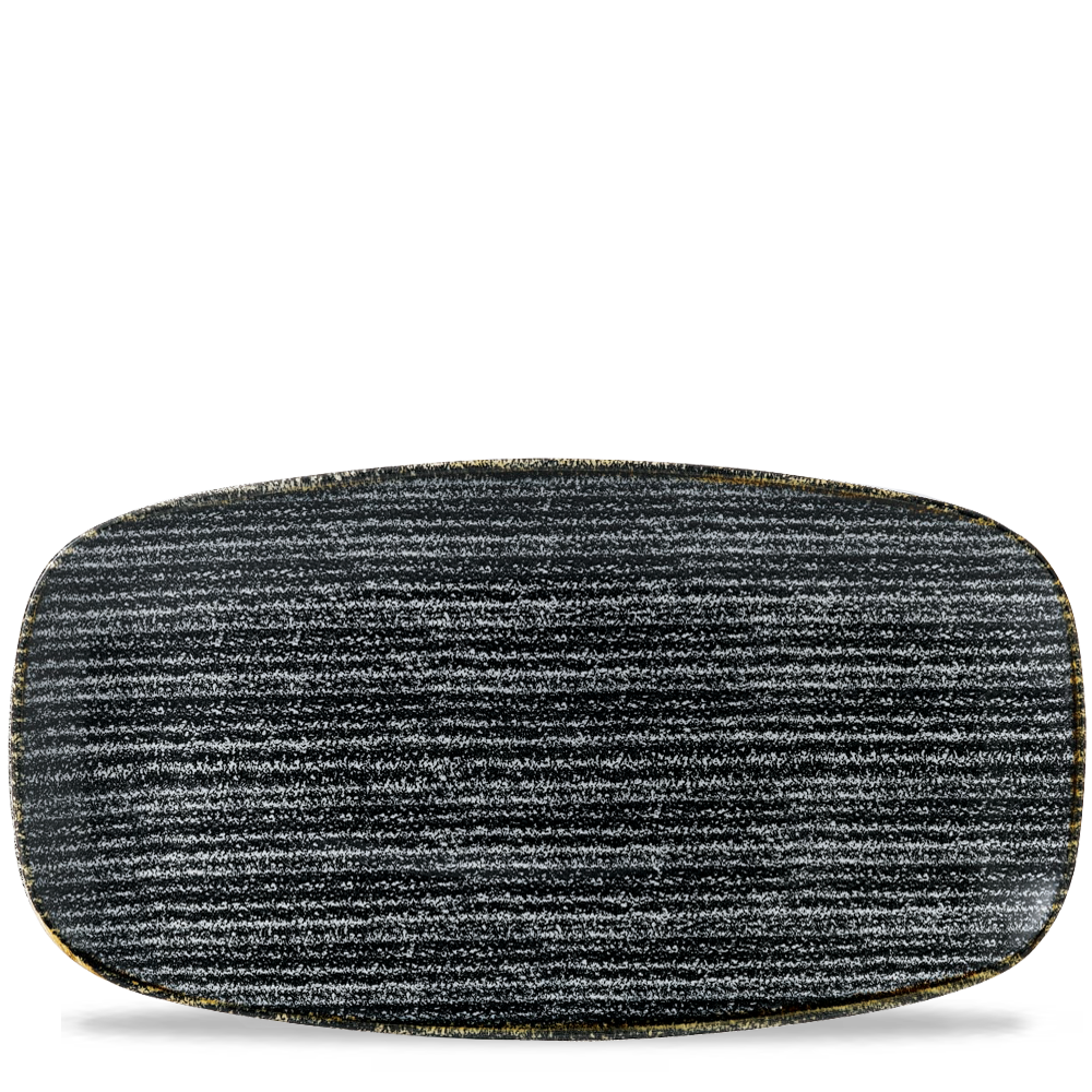Homespun Charcoal Black Chefs' Oblong Plate 35.5 x 18.9cm