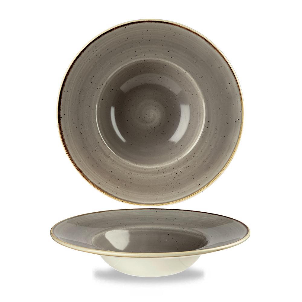 Peppercorn Grey Wide Rim Bowl 24cm