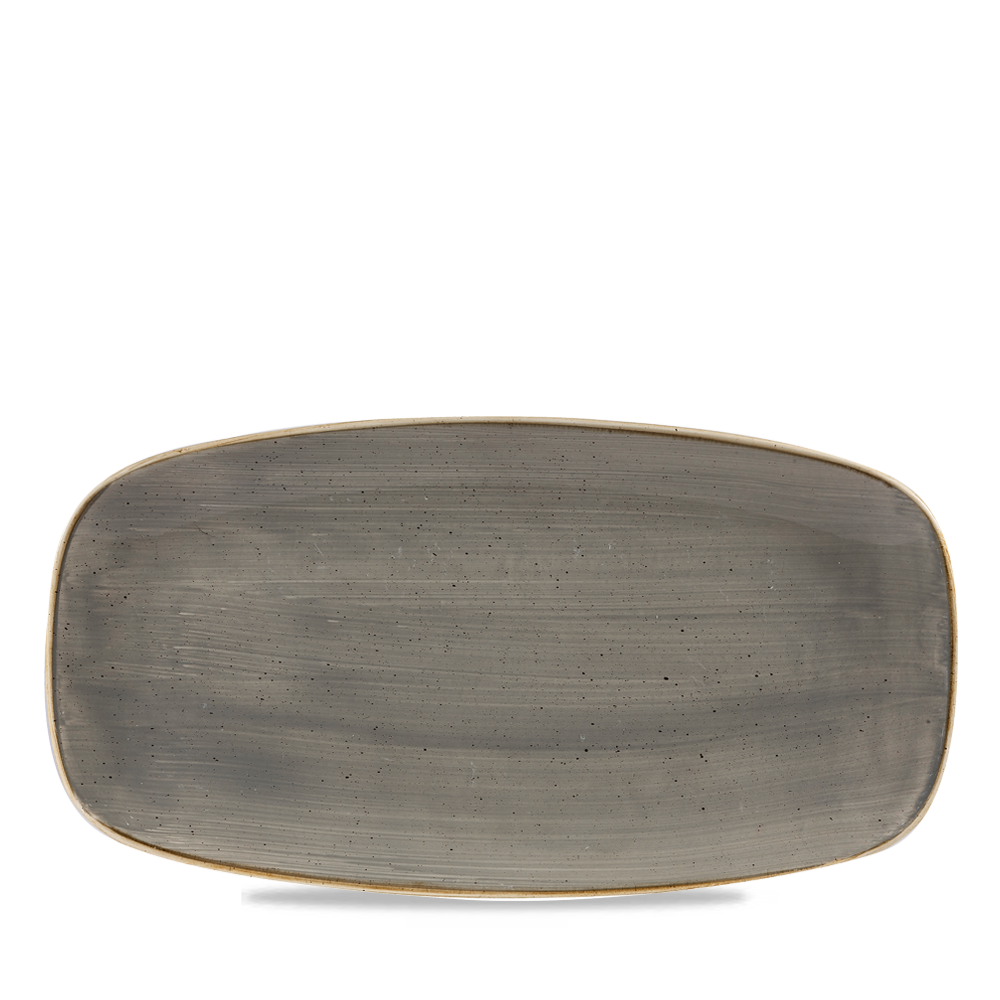 Peppercorn Grey Chefs' Oblong Plate 29.8 x 15.3cm