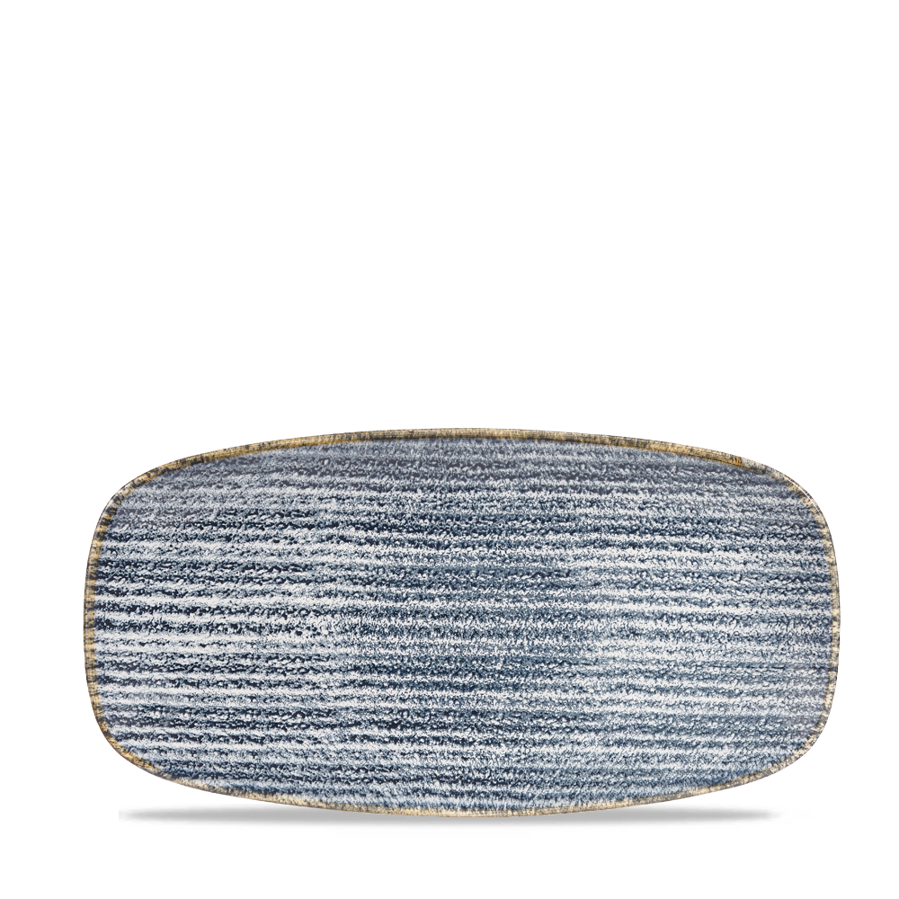 Homespun Slate Blue Chefs' Oblong Plate 29.8 x 15.3cm