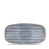 Homespun Slate Blue Chefs' Oblong Plate 29.8 x 15.3cm