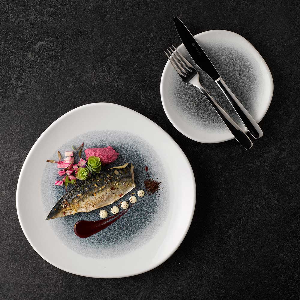 Raku Topaz Blue Organic Plate 28.6cm