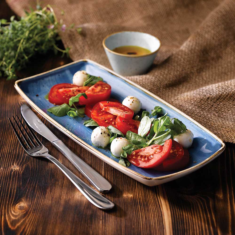Cornflower Blue Oblong Plate 29.5 x 14cm