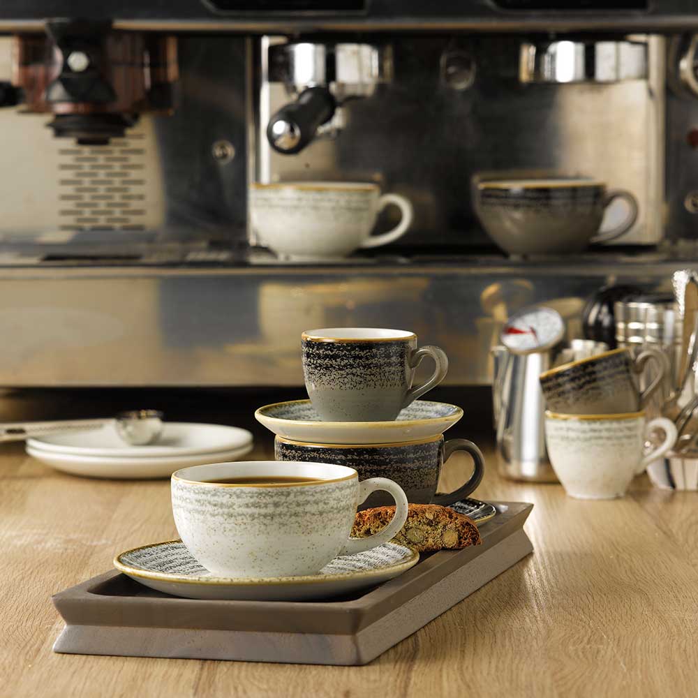 Homespun Charcoal Black Cappuccino Cup 22.7cl