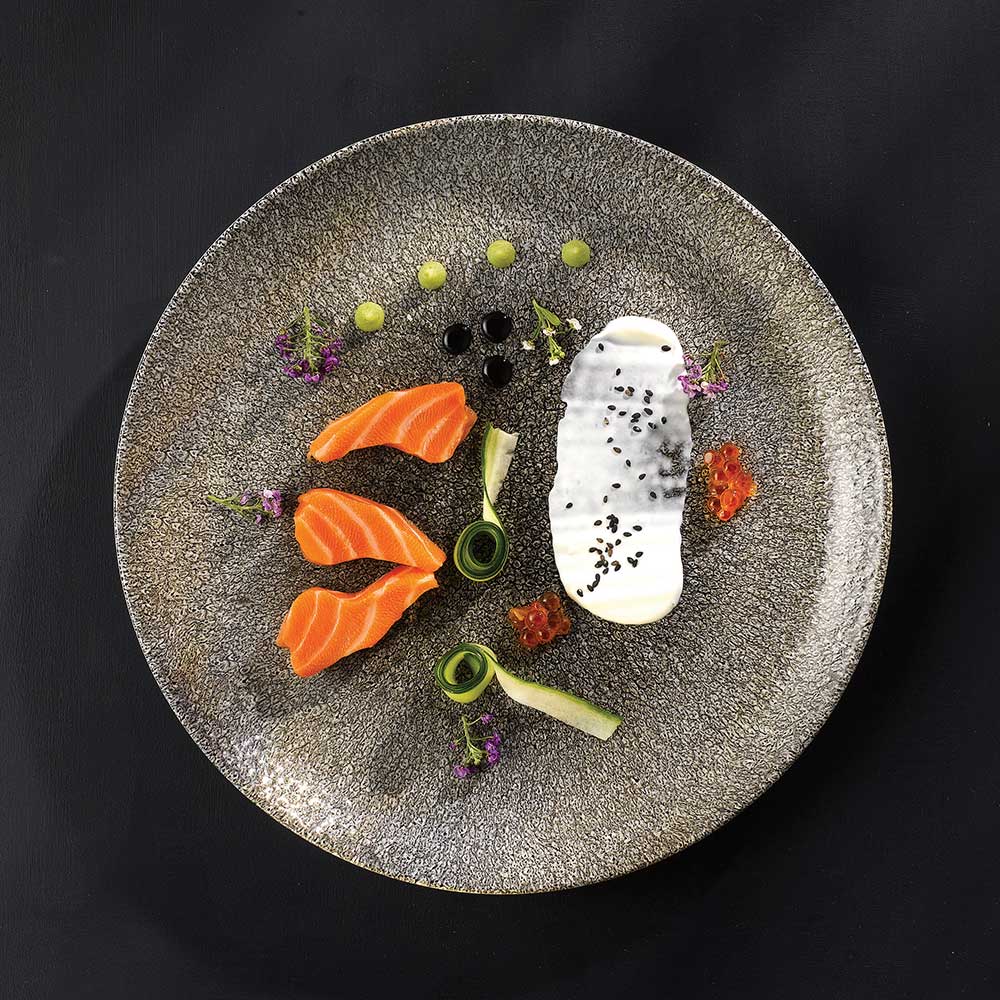 Raku Quartz Black Coupe Plate 16.5cm