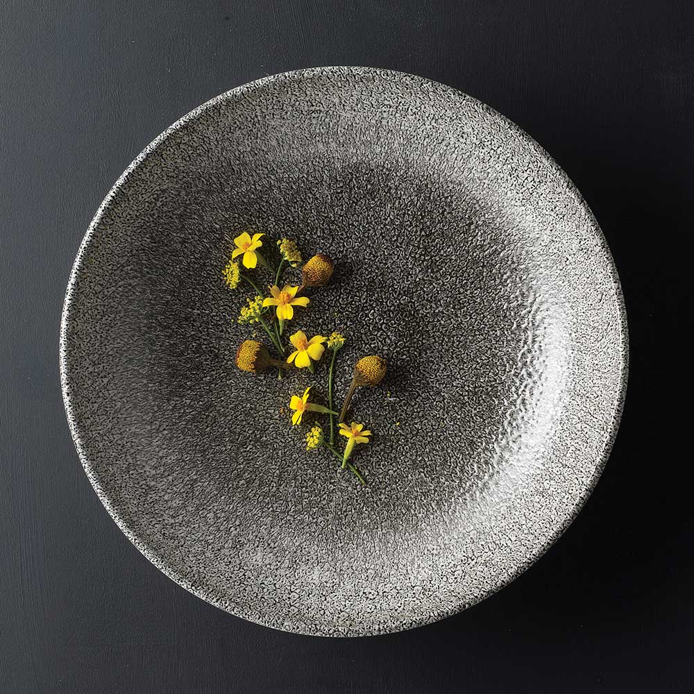 Raku Quartz Black Coupe Bowl 18.2cm