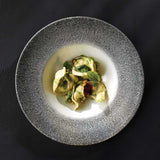 Raku Quartz Black Wide Rim Bowl 28cm