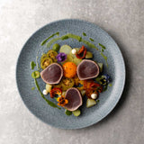 Raku Topaz Blue Coupe Plate 28.8cm