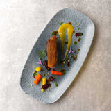 Raku Topaz Blue Chefs' Oblong Plate 29.8 x 15.3cm