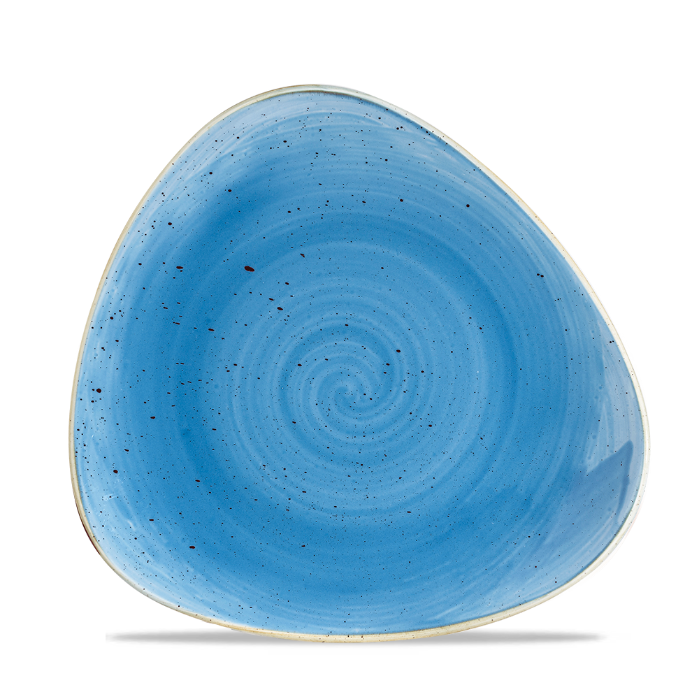 Cornflower Blue Triangle Plate 19.2cm
