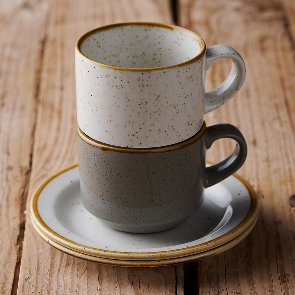 Rustic White 15cm Stacking Saucer | Stonecast | Churchill – Churchill Home