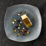 Raku Topaz Blue Square Plate 25.2cm