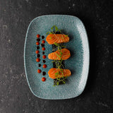 Raku Jade Green Chefs' Oblong Plate 23.7 x 15.7cm